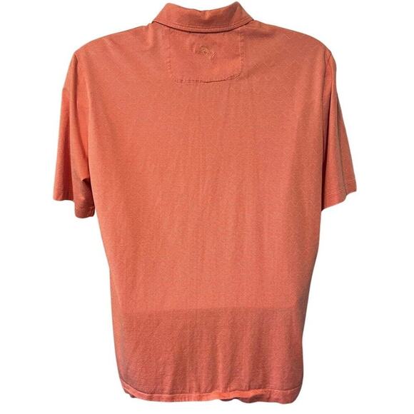 Tommy Bahama Polo Shirt Men Lg Coral Orange Short Sleeve Silk/Cotton Golf Preppy - Picture 2 of 6